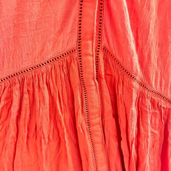 Anthropologie Nia Tunic Womens Size Medium Orange Sleeveless Button Down Top - Picture 5 of 10